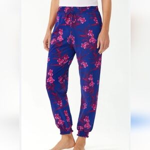 NWT Tommy Bahama Oasis Blossoms Floral Print Jogger Pants In Blue Sapphire